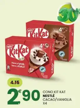 Eurospar Cono kit kat nestlè cacao/vaniglia offerta