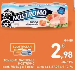 Spazio Conad Tonno al naturale NOSTROMO offerta