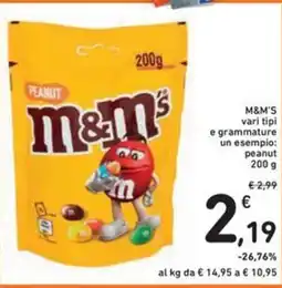 Spazio Conad M&M'S vari tipi e grammature offerta