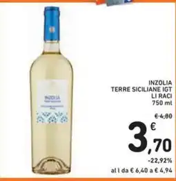Spazio Conad Inzolia terre siciliane igt LI RACI offerta