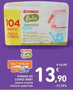 Spazio Conad Pannolini CONAD BABY pacco scorta offerta