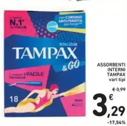 Spazio Conad Assorbenti INTERNI TAMPAX vari tipi offerta