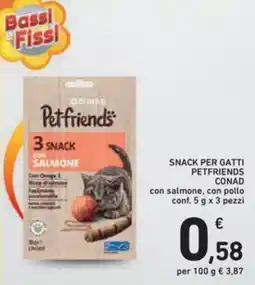 Spazio Conad Snack per gatti PETFRIENDS CONAD offerta
