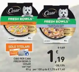 Spazio Conad Cibo per cani fresh bowls CESAR offerta