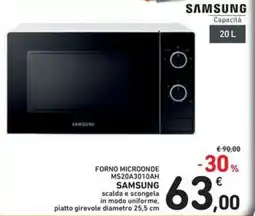 Spazio Conad Forno microonde MS20A3010AH SAMSUNG offerta