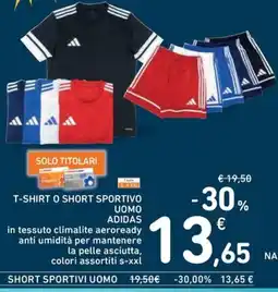 Spazio Conad T-shirt o short sportivo uomo ADIDAS offerta