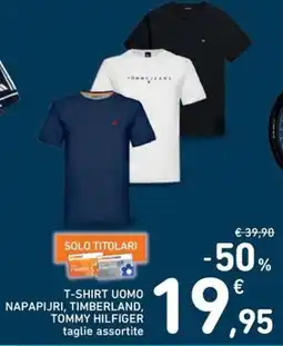Spazio Conad T-shirt uomo napapijri, timberland, TOMMY HILFIGER offerta