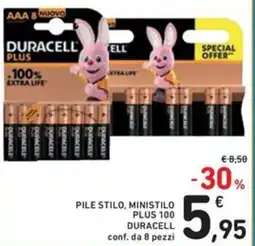 Spazio Conad Pile stilo, ministilo plus 100 DURACELL offerta