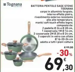 Spazio Conad Batteria pentole sage stone TOGNANA offerta