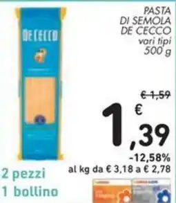 Spazio Conad Pasta di semola DE CECCO offerta