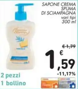 Spazio Conad Sapone crema SPUMA DI SCIAMPAGNA offerta