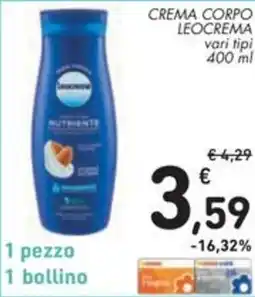 Spazio Conad Crema corpo LEOCREMA vari tipi offerta