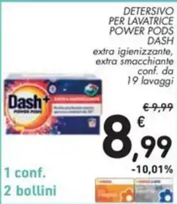 Spazio Conad Detersivo per lavatrice power pods DASH offerta