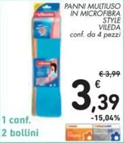 Spazio Conad Panni multiuso in microfibra style VILEDA offerta