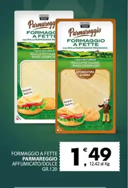 Eurospar Formaggio a fette parmareggio affumicato/dolce offerta