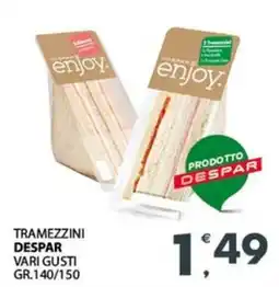 Eurospar Tramezzini despar vari gusti offerta