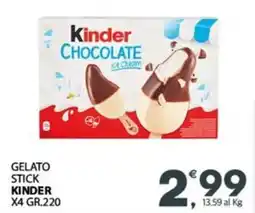 Eurospar Gelato stick KINDER offerta