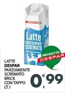 Eurospar Latte despar parziamente scremato brick con tappo offerta