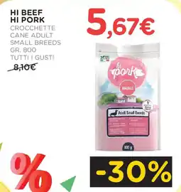 Arcaplanet Hi beef hi pork crocchette cane adult small breeds offerta