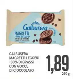 Supermercati Piccolo Galbusera magretti leggeri -30% di grassi con gocce di cioccolato offerta