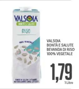 Supermercati Piccolo Valsoia bontà e salute bevanda di riso 100% vegetale offerta