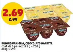 PENNY Budino vaniglia, cioccolato DANETTE offerta