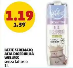 PENNY Latte scremato alta digeribilià WELLESS offerta