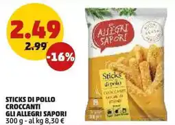 PENNY Sticks di pollo croccanti GLI ALLEGRI SAPORI offerta