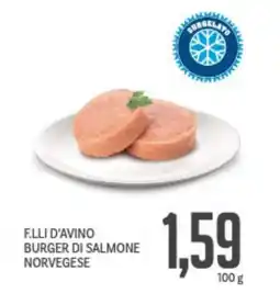 Supermercati Piccolo F.lli d'avino burger di salmone norvegese offerta