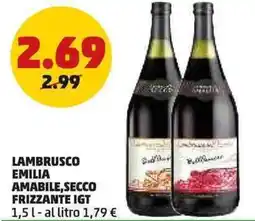 PENNY Lambrusco emilia amabile,secco frizzante IGT offerta