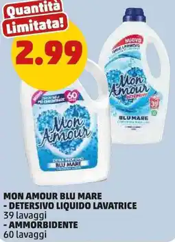 PENNY Mon amour blu mare - detersivo liquido lavatrice-ammorbidente offerta
