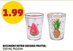 PENNY Bicchiere vetro decoro frutta offerta