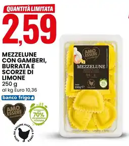 Eurospin Mezzelune con gamberi, burrata e scorze di limone AMO ESSERE offerta