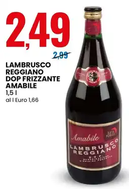 Eurospin Lambrusco reggiano dop frizzante AMABILE offerta