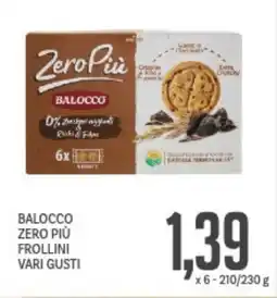 Supermercati Piccolo Balocco zero più frollini vari gusti offerta
