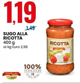 Eurospin Sugo alla ricotta Delizie Sole offerta