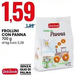 Eurospin Frollini con panna Dolciando offerta