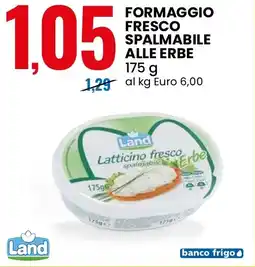 Eurospin Formaggio fresco spalmabile alle erbe Land offerta