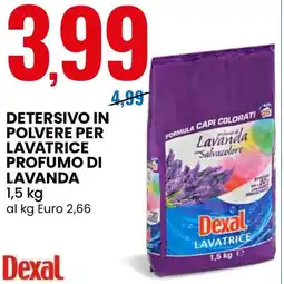 Eurospin Detersivo in polvere per lavatrice profumo di lavanda Dexal offerta