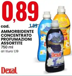 Eurospin Ammorbidente concentrato profumazioni assortite Dexal offerta
