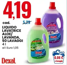 Eurospin Liquido lavatrice aloe lavanda Dexal offerta