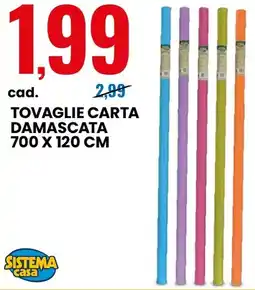 Eurospin Tovaglie carta damascata 700 x 120 cm SISTEMA casa offerta