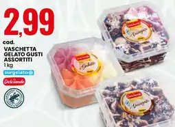 Eurospin Vaschetta gelato gusti assortiti Dolciando offerta