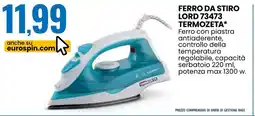 Eurospin Ferro da stiro LORD 73473 TERMOZETA offerta