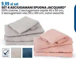 Eurospin Sét 4 asciugamani spugna jacquard offerta