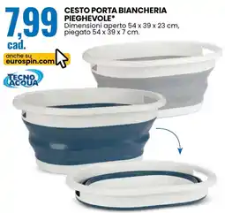 Eurospin Cesto porta biancheria pieghevole TECNO ACQUA offerta