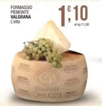 Sidis Formaggio piemonte VALGRANA offerta