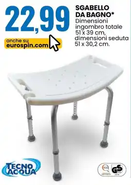 Eurospin Sgabello da bagno TECNO ACQUA offerta