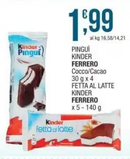 Sidis Pingui kinder FERRERO-fetta al latte offerta
