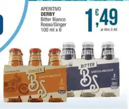 Sidis Aperitivo DERBY Bitter Bianco Rosso/Ginger offerta